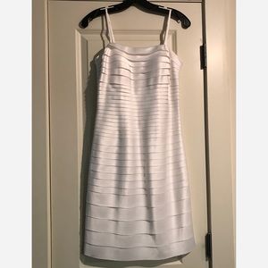 White House Black Market White Tier Cocktail Dress